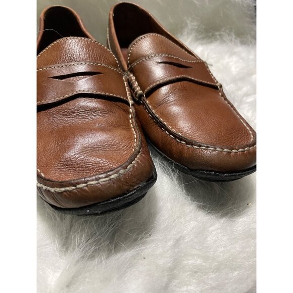 peter Miller Brown Leather Loafers Mens Casual Slip-On  8 - Picture 2 of 8